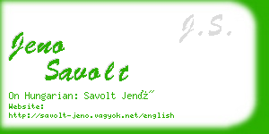 jeno savolt business card